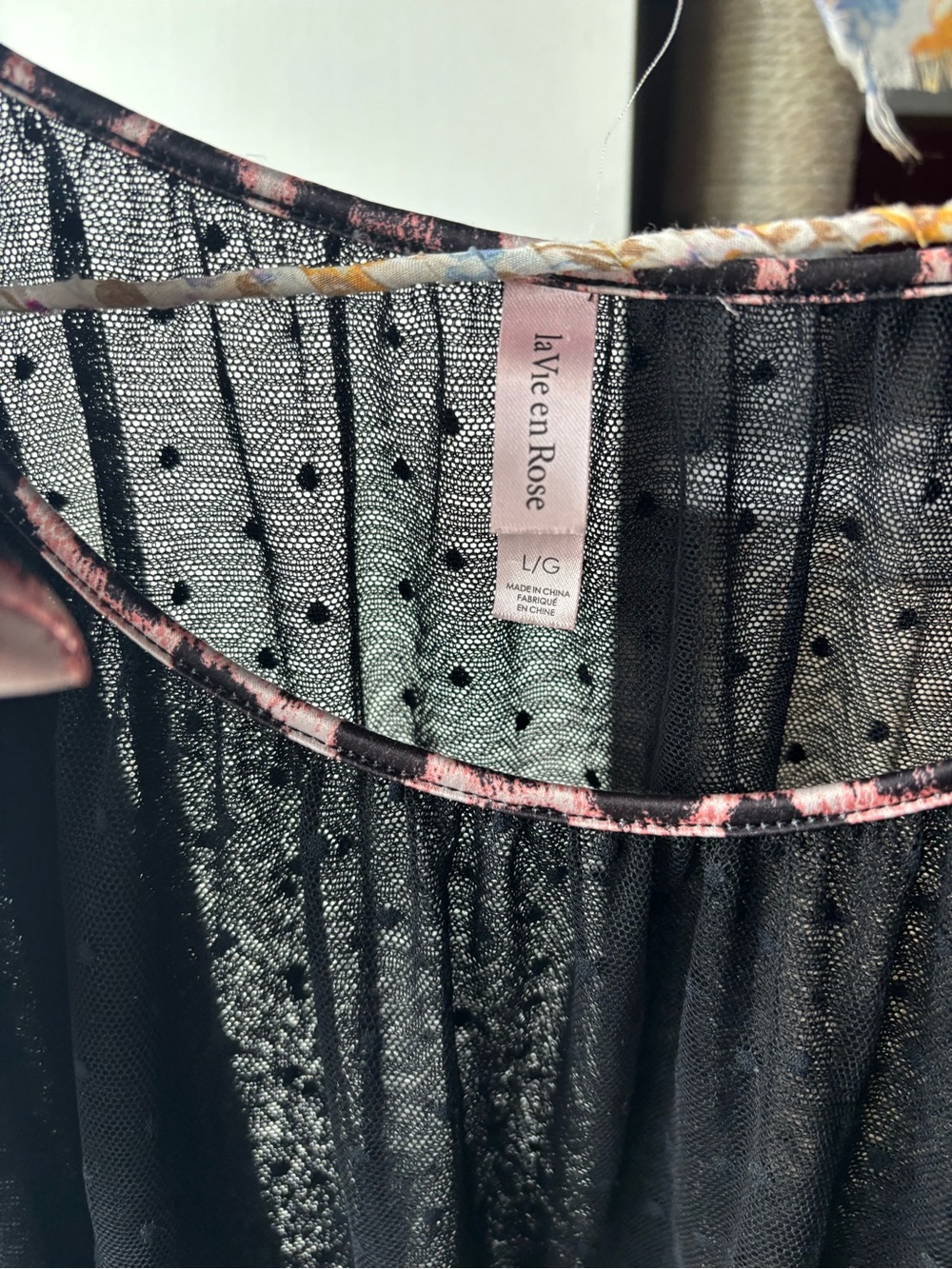 4 for $25- Y2K La Vie En Rose Sheer Black Slip Dress with Leopard Print Bows